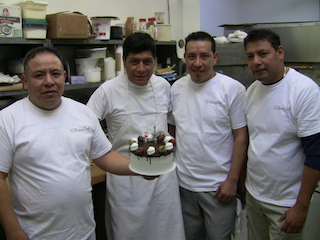 Pastry Chef bakers (l-r) Alfredo, Jose, Javier and Frank. 