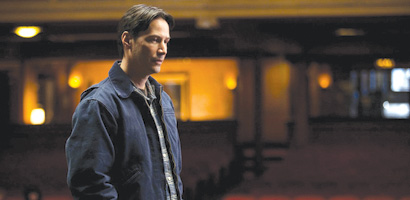 Keanu Reeves filming Henry's Crime in Tarrytown Music Hall