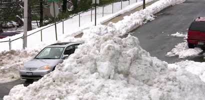 Snow pile in Tarrytown