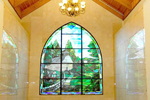 Sleepy Hollow Cemetery stained glass window dedicated