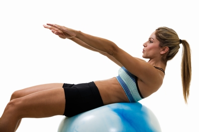 Woman exercising her core