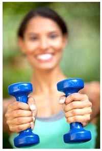 Girl with weights