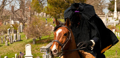 Old Dutch Church, Sleepy Hollow, Horseman in cemetery