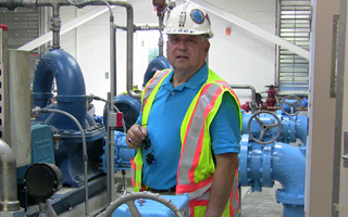 Briarcliff Manor's Village Manager Philip Zegarelli at Briarcliff's new pump station in Tarrytown.