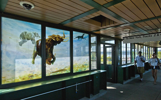 Tarrytown Metro North reconstruction elephant mural on south overpass