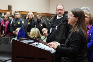 Westchester County Probation Officer Jamie Rosenblum speaks out against public safety cuts in County Executive Astorino’s Proposed 2013 Budget