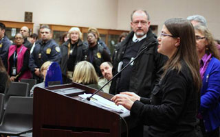 Westchester County Probation Officer Jamie Rosenblum speaks out against public safety cuts in County Executive Astorino’s Proposed 2013 Budget 