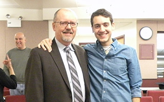 Previous Acting Justice, Howard Code with son Ethan