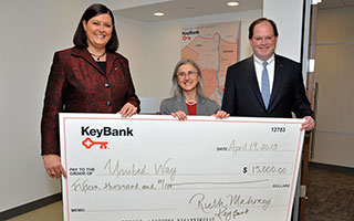 (L to R) Ruth Mahoney, President, Hudson Valley/Metro NY District, KeyBank, Carlene Gentilesco, Chief Operating Officer, United Way of Westchester and Putnam, Hugh Donlon, President, Northeast Region, KeyBank