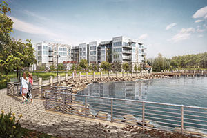 A rendering of Rivers Edge to be built in Sleepy Hollow.