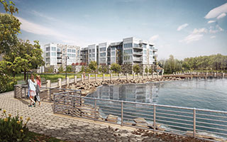 A rendering of Rivers Edge to be built in Sleepy Hollow.