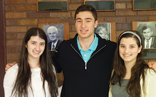 (L-R) BHS Class of 2014 Valedictorian Caterina Florissi, with  Co-Salutatorians Eric Wasserman and Isabella Florissi.