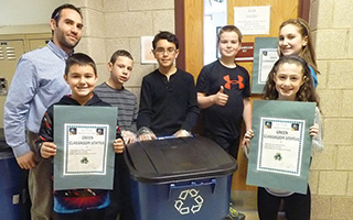 From left): Briarcliff Middle School science teacher Bob Iovino and Greenhouse Club members Andrew Winiarski, Dan Josephsberg, Christopher Arroyo, Declan O’Neill, Isabella Gualtiere and Abby Brantman. (Not pictured: Club members Oliver Blum, Sam Brown, Justin Calen, Michael Elkomos, Ben Harris, Nikhil Krishnani, Fernando Muniz, Nikhil Patel, Rachel Rosen, Caleb Schumacher and Joseph Vallejo.)