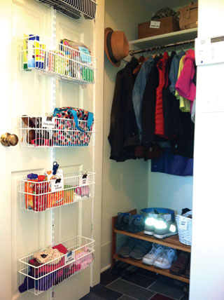 An organized coat closet can do so much more than store your winter wear. Streamline your routine in any season by stocking your coat closet with sunscreen, snacks, and any other items you don’t like to leave home without.