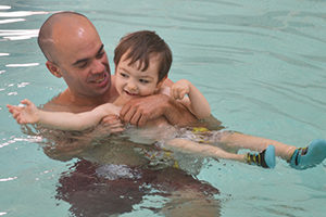 Master Water Safety Instructor Marc Quintiliani and a young student