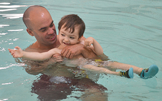 Master Water Safety Instructor  Marc Quintiliani  and a young student