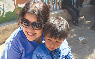 The author with a patient.