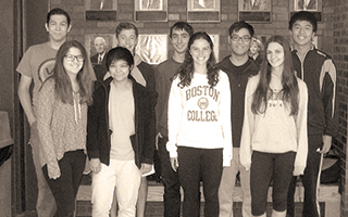 Briarcliff's National Merit Semifinalists (left to right):   Russell Francis, Hana Grace Lee-Niosi, Adele Fu,  Matthew Bombassei, Daniel Bramson, Grace Orr,  Allen He, Sloane Bashford, and Austin Li.