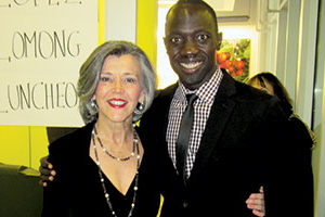The author with Lopez Lomong.