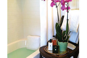 Create a mini-spa in your bathroom with a scented candle, luxurious bath oils, and a plush terrycloth bath pillow.