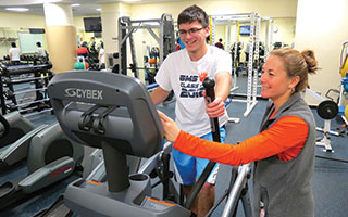 The new arc trainer in Briarcliff High School’s fitness center is offering students a new type of workout.