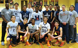 Briarcliff High School’s boys varsity basketball team preparesd for its Feb. 25 matchup against Irvington High School in the Section I Class B semifinal.