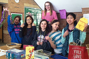 Irvington Middle School French Club students celebrated National French Week by engaging the school community in a number of cultural activities, which helped raise $5,000 for Doctors Without Borders. Photo courtesy of the Irvington Union Free School District