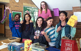 Irvington Middle School French Club students celebrated National French Week by engaging the school community in a number of cultural activities, which helped raise $5,000 for Doctors Without Borders.  Photo courtesy of the Irvington Union Free School District