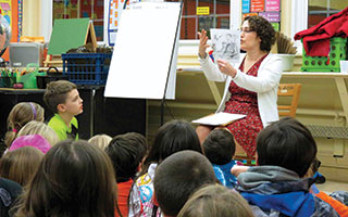 Ardsley children’s book author Leslie Kimmelman entertained Main Street School students with her insights about life as an author during the Parents as Reading Partners Night.