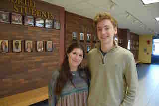 Briarcliff High School students Laura Charney and Christopher Fischer.