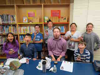 Seven Todd Elementary School fourth- and fifth-grade students’ award-winning essays earned them an opportunity to have lunch with Adam Gidwitz, author of a “Grimm” book series.