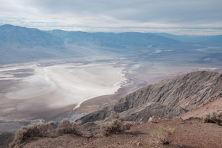 The barren and chilling expanse of  California’s Death Valley unfurls into the distance. 