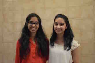 (from left) Twin sisters Sweta and Swati Narayan have been named Irvington High School’s valedictorian and salutatorian, respectively. Photo courtesy of the Irvington Union Free School District