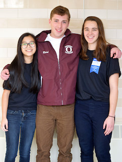 From left to right, the students are Celine Khoo, Reid Komosa and Adriana Scanteianu.