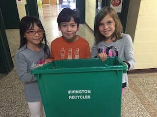 Dows Lane third-grade Recycling Rangers handle the school’s recycling every Tuesday