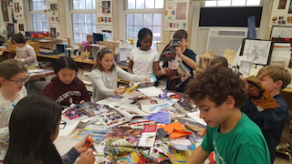 Main Street School students expressed their imagination and created art, inspired by Romare Bearden, for Eyes on Art.