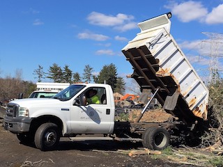 Branches dumped at Briarcliff Manor’s Public Works facility will be turned into organic waste. 