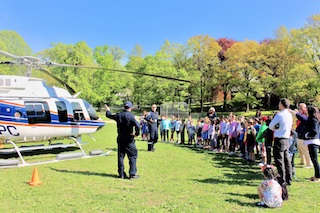 Students learned about the Westchester County Police Aviation Unit from Detective Izzy Lopez and Officer Sean Lonergan.