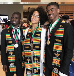 (Left to right) Craig Murray of Mount Vernon (Horace Mann High School); OHS students Brigitte Alberghini-Davis and Kellen Cooks.