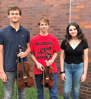 2018 All-State Conference participant Joshua Kupka and alternates James Flanagan and Juliet Freedman.