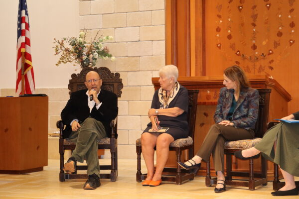 Filmmakers Joe Kolman (L) and Elana Sigall (with former New York City schools Chancellor in the middle) during a Brooklyn screening of Unorthodox Education." Photo: Izzy Canning